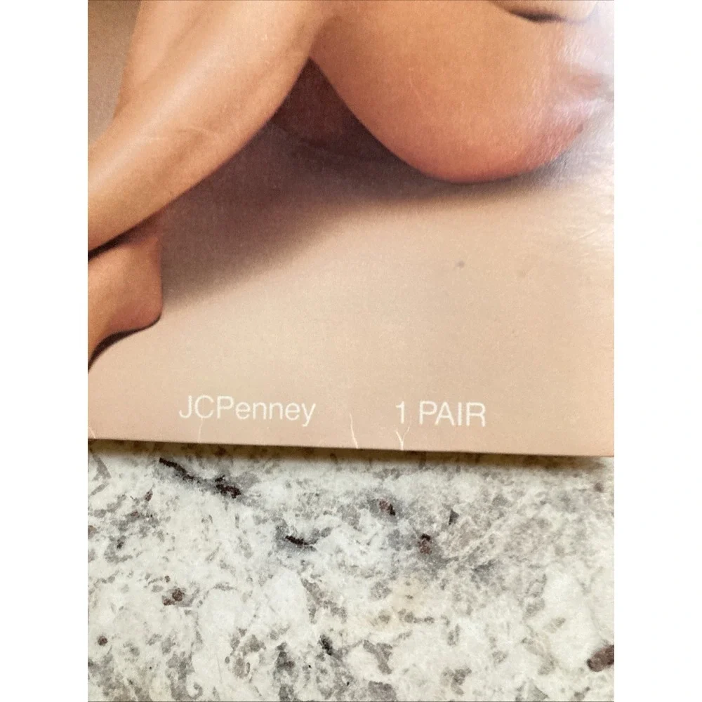 Vintage JCPenney Sheer Toes Pantyhose Size Long Navy Sealed New